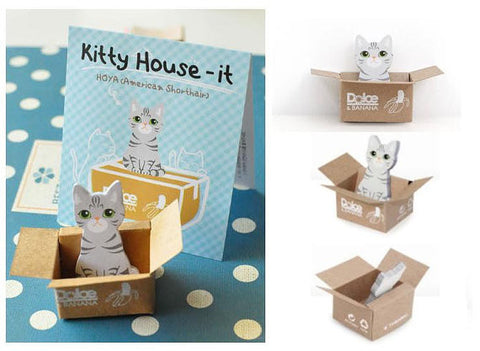 Cute Cat Sticky Note - Grey